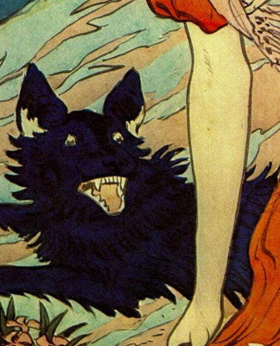 Eugene Grasset “Watercolor design for Danger” Vintage art book page