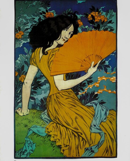 Eugene Grasset “L’Eventail” Vintage art book page