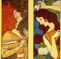 Eugene Grasset "Watercolor designs for Extravagane & Bonne Nouvelle" Vintage art book page