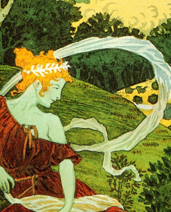 Eugene Grasset “Dans les Bois” Vintage art book page