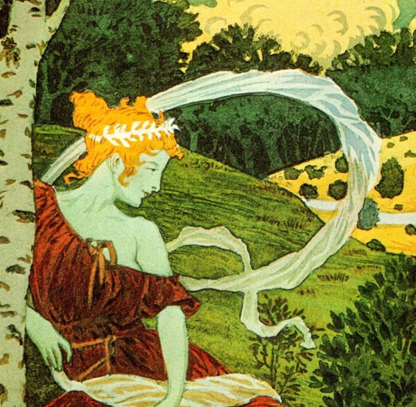 Eugene Grasset "Dans les Bois" Vintage art book page
