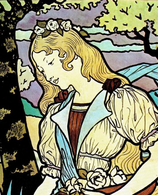 Eugene Grasset “Grafton Gallery, London – Exposition d’Art Decoratif” Vintage art book page