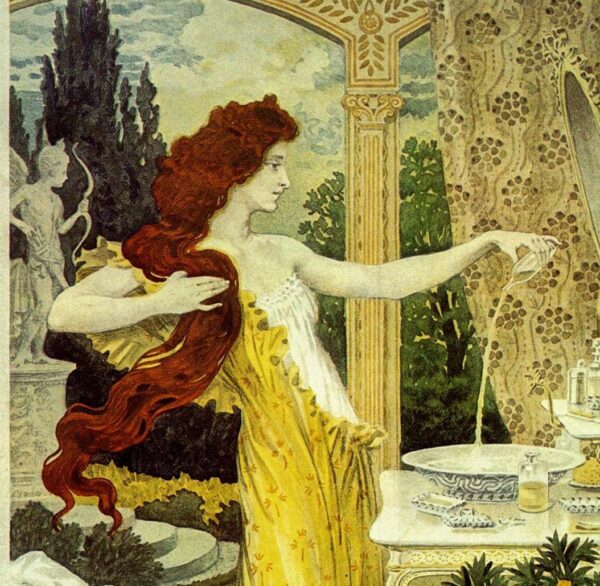 Eugene Grasset "Eau de Lubin" Vintage art book page
