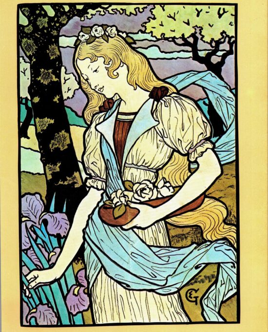 Eugene Grasset “Grafton Gallery, London – Exposition d’Art Decoratif” Vintage art book page