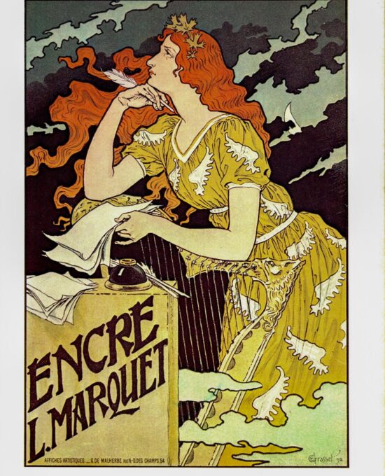 Eugene Grasset “Encre L. Marquet” Vintage art book page