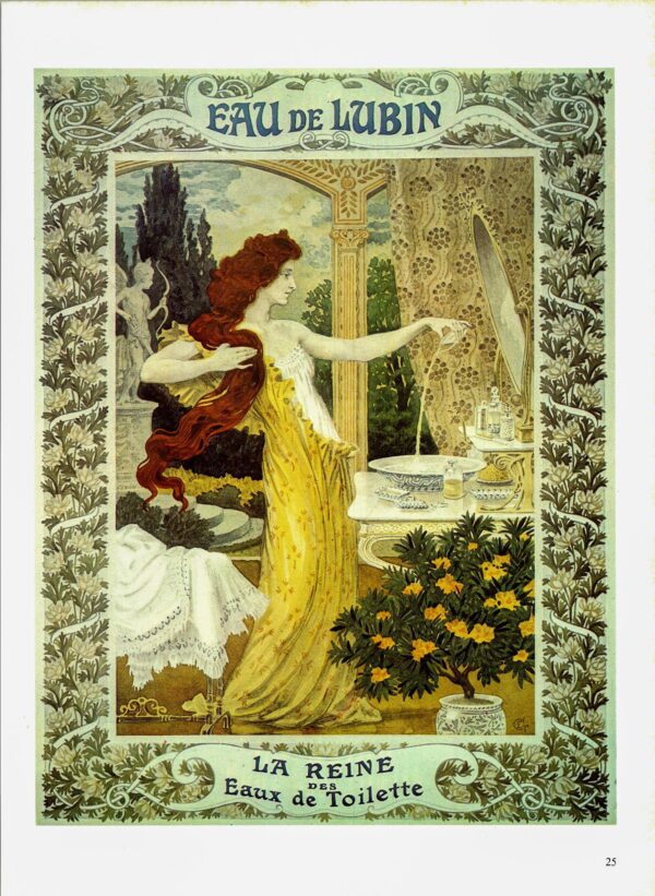 Eugene Grasset "Eau de Lubin" Vintage art book page - Image 2