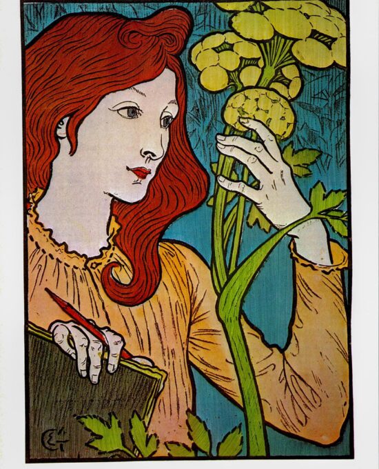 Eugene Grasset “Salon des Cent – Exposition Grasset” 1894 Vintage art book page
