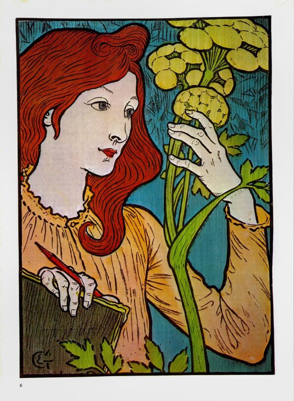 Eugene Grasset "Salon des Cent - Exposition Grasset" 1894 Vintage art book page - Image 2