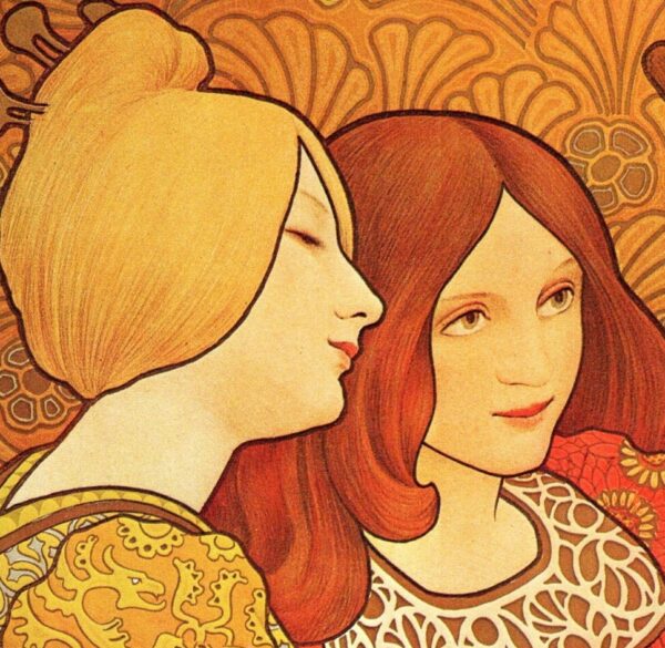 Paul Berthon "Salon des Arts Liberaux" 1900 Vintage art book page - Image 2