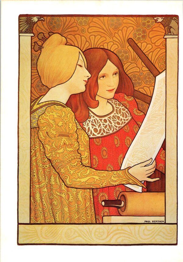 Paul Berthon "Salon des Arts Liberaux" 1900 Vintage art book page - Image 3