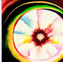 Georgia O'Keeffe print 1929 "At the Rodeo, New Mexico" Original over-size vintage art book page
