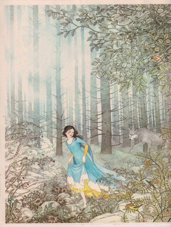 Snow White... alone in the great forest Nancy Ekholm Burkert Vintage art book page - Image 2
