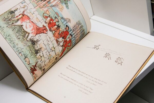 Randolph Caldecott "The Three Jovial Huntsmen" Vintage pictorial cloth-wrapped hardcover Undated early edition - Image 9