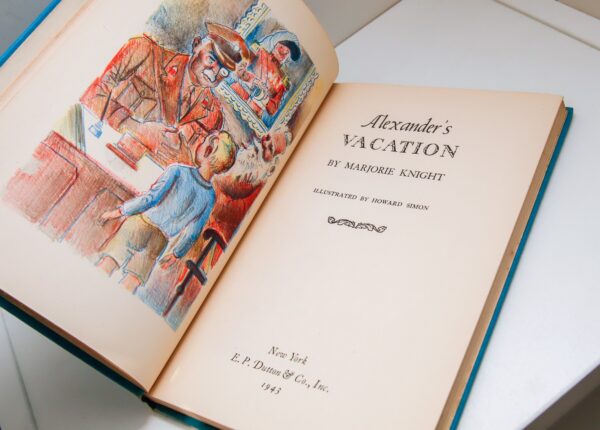 Marjorie Knight "Alexander's Vacation" 1943 First edition Illustrated by Howard Simon  Vintage children's adventure book - Image 8