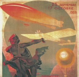 Antique Flight Illustration "Exposition de Locomotion Aerienne" 1909 Recovered vintage art book page