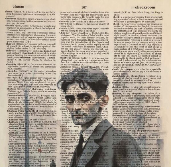 Franz Kafka portrait Melancholic Prague Original art print on unique vintage dictionary paper