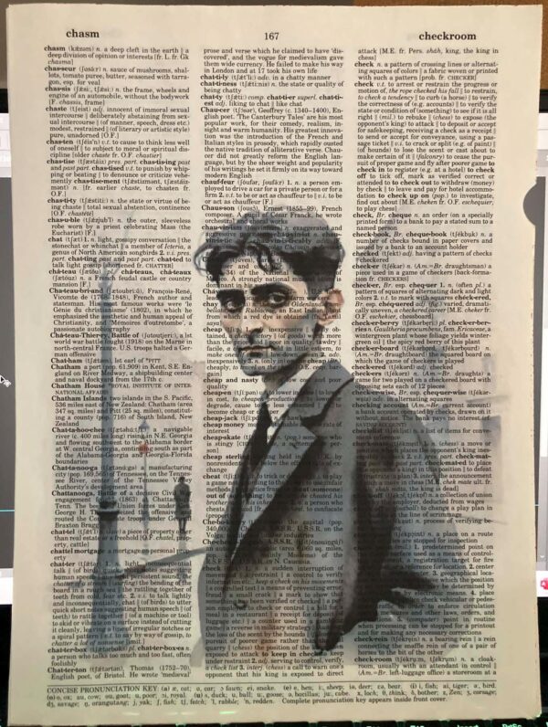 Franz Kafka portrait Melancholic Prague Original art print on unique vintage dictionary paper - Image 2