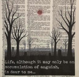 Gothic literature quote art on vintage dictionary page Frankenstein Mary Shelley For the studio library