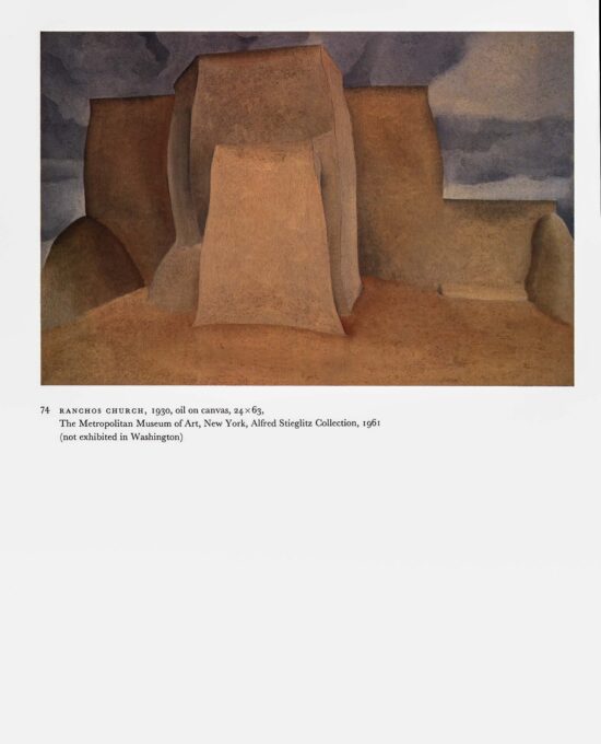 Georgia O’Keeffe vintage art book page “Black Cross, New Mexico / Ranchos Church”