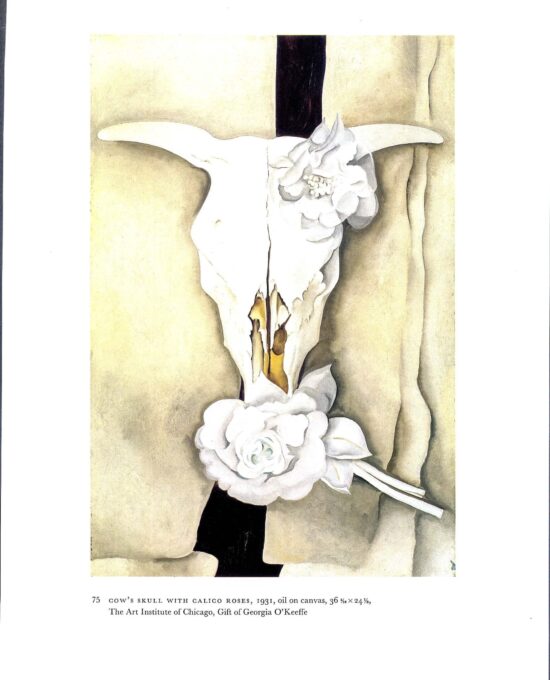 Georgia O’Keeffe vintage art book plate “Cow’s Skull with Calico Roses / The Lawrence Tree”