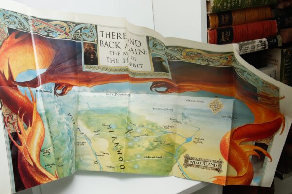 There And Back Again:  The Map of the Hobbit 1995 First edition fold-out illustrated 24 page booklet and 24 panel color map w/Smaug - Image 5