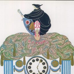 Erte Theatrical Costume print "The Clock" for the Alcazar music hall, Marseilles 1923/ Costume for Ganna Walska 1920 9 x 12 1/4" vintage