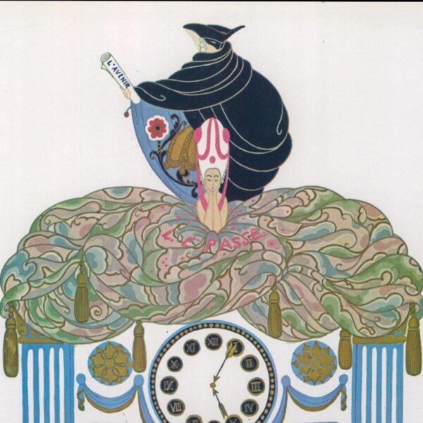 Erte Theatrical Costume print "The Clock" for the Alcazar music hall, Marseilles 1923/ Costume for Ganna Walska 1920 9 x 12 1/4" vintage
