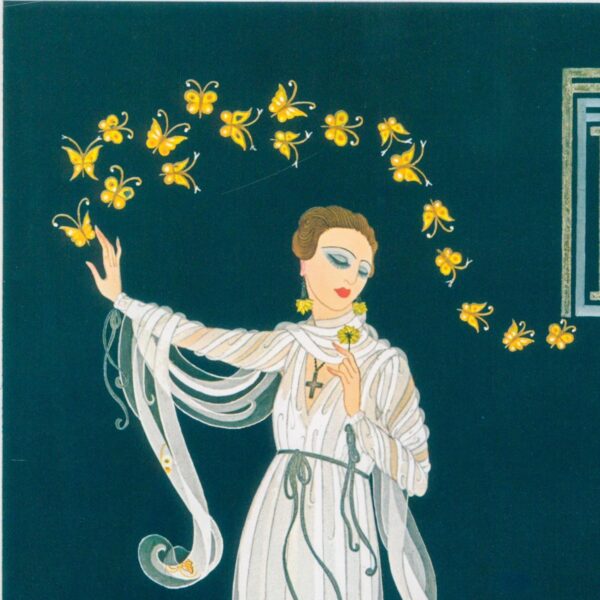 Erte Theatrical Costume print Costume for soprano Ganna Walska in "Fedora" 1919/"Athena" 9 x 12 1/4" vintage art page