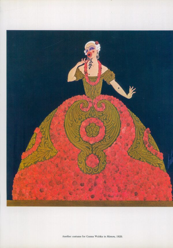Erte Theatrical Costume print Costumes for soprano Ganna Walska in "Manon" 1920/"Martha" 1926 9 x 12 1/4" vintage art page - Image 3