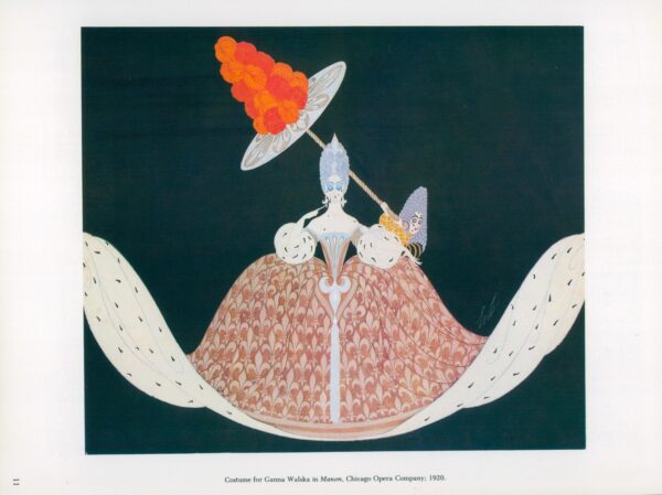 Erte Theatrical Costume print Costumes for soprano Ganna Walska in "Manon" 1920 9 x 12 1/4" vintage art page - Image 3