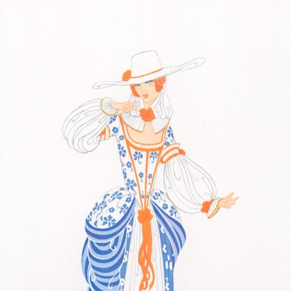 Erte Theatrical Costume print Costumes for soprano Ganna Walska in "Manon" 1920/"Martha" 1926 9 x 12 1/4" vintage art page - Image 4