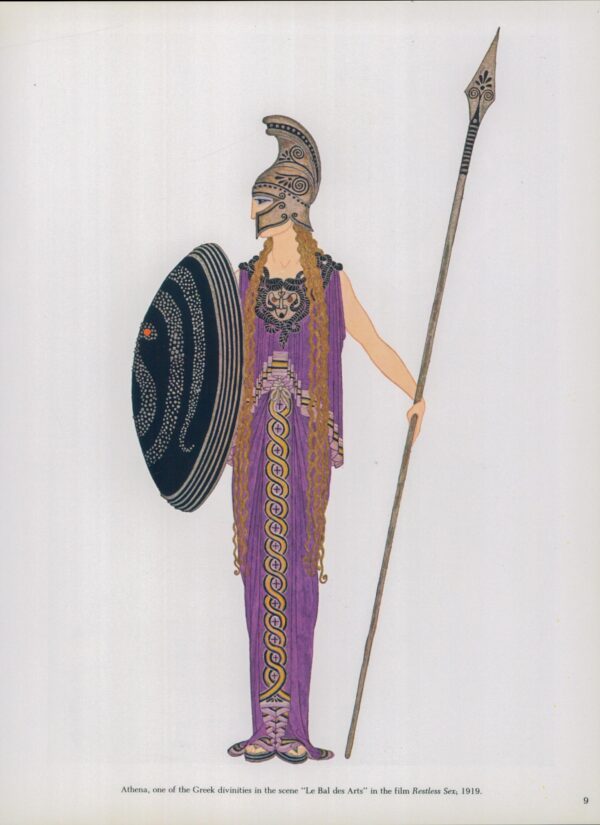 Erte Theatrical Costume print Costume for soprano Ganna Walska in "Fedora" 1919/"Athena" 9 x 12 1/4" vintage art page - Image 5