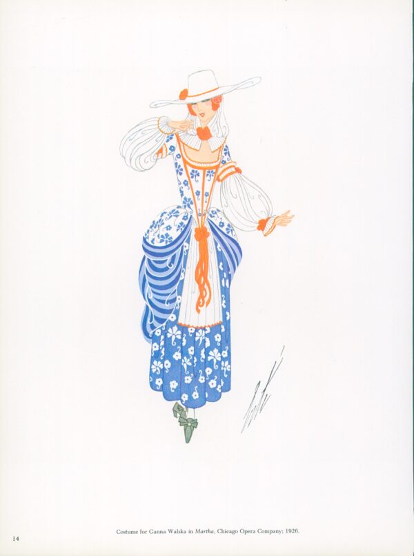 Erte Theatrical Costume print Costumes for soprano Ganna Walska in "Manon" 1920/"Martha" 1926 9 x 12 1/4" vintage art page - Image 5