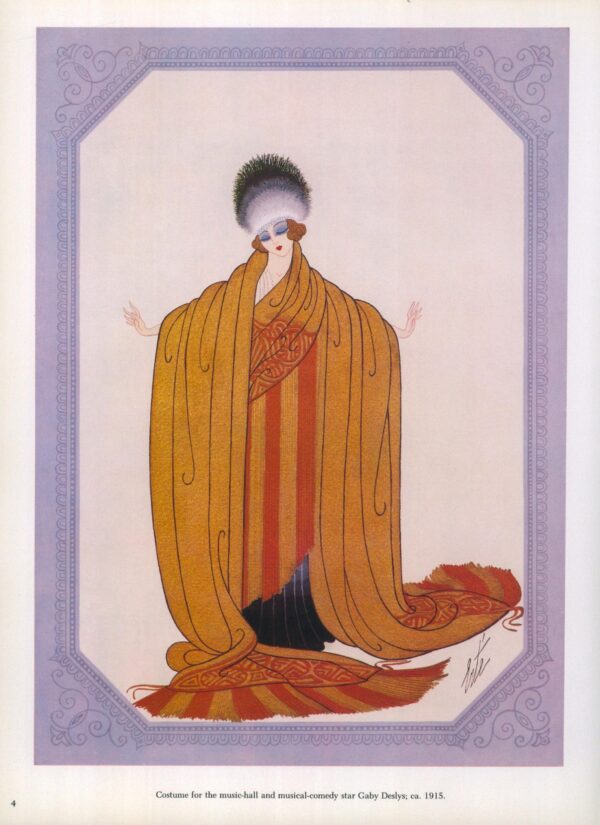 Erte Theatrical Costume Vintage art print Costume for Gaby Deslys c.1915/"The Minotaur" 1913 9 x 12 1/4" - Image 3