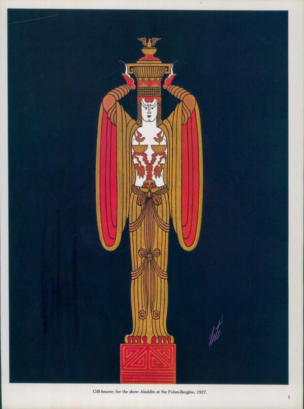 Erte Theatrical Costume Vintage art print "Gift Bearer, Aladdin at Folies-Bergere" 1927/"The Masks" 1912 9 x 12 1/4" - Image 3