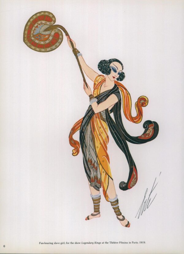 Erte Theatrical Costume print Costume for Gaby Deslys c.1915/"Slave girl from Legendary Kings", Paris 1919 9 x 12 1/4" vintage art page - Image 5