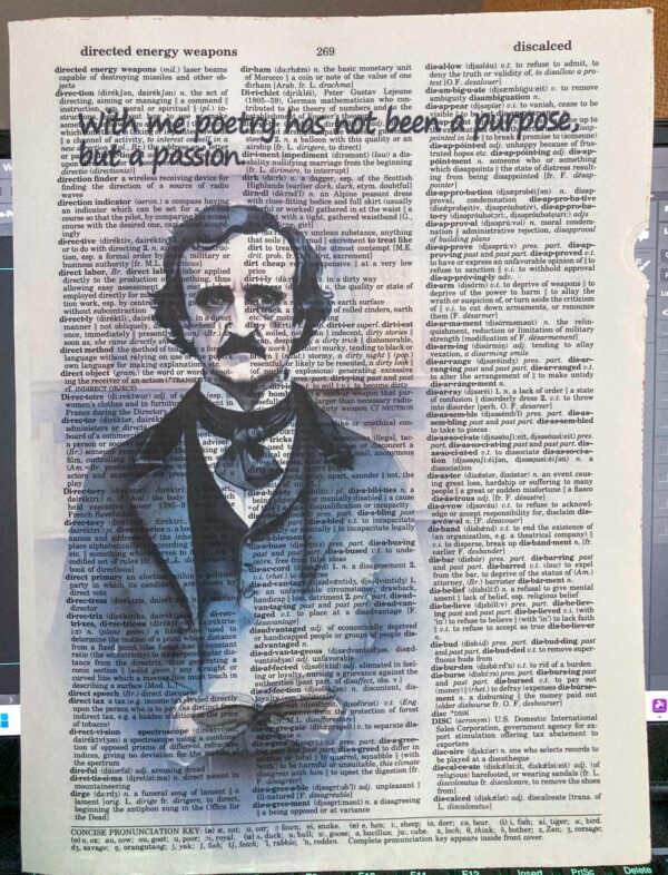 Edgar Allan Poe "With me, poetry has not been a purpose, but a passion" Original art print on unique vintage dictionary page - Image 3