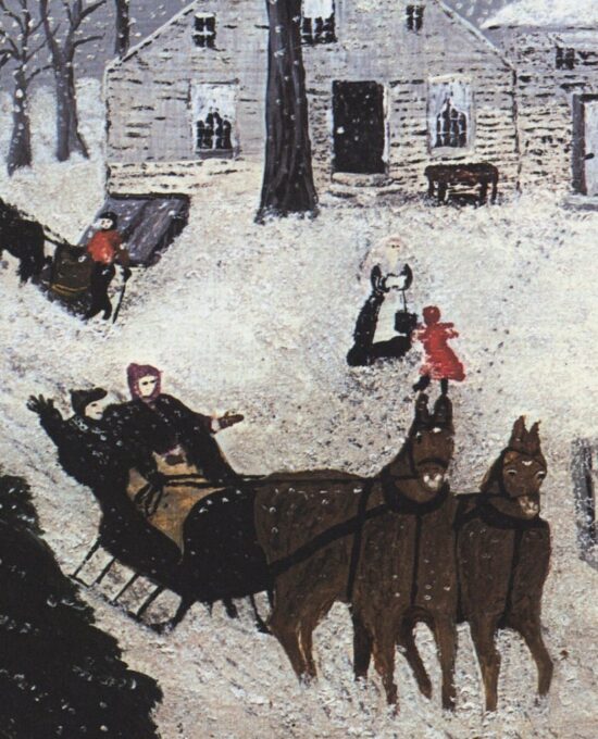 Grandma Moses Vintage book page print “Catching the Turkey”