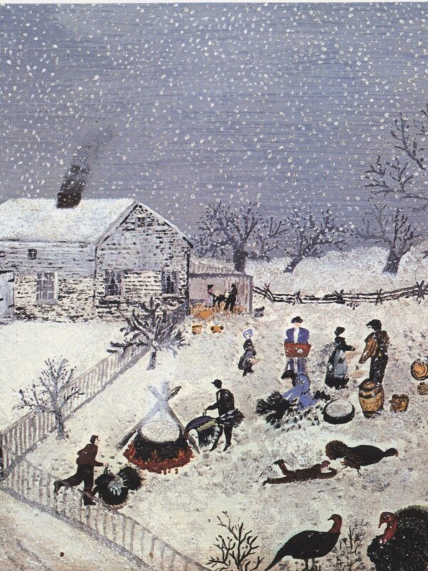 Grandma Moses Vintage book page print "Catching the Turkey" - Image 2