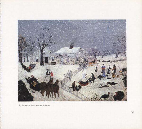 Grandma Moses Vintage book page print "Catching the Turkey" - Image 3