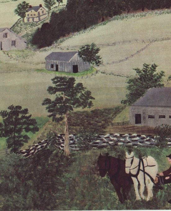 Grandma Moses Vintage print “First Wagon on Cambridge Pike”