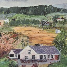 Grandma Moses Vintage art book page "Grandpa's House"