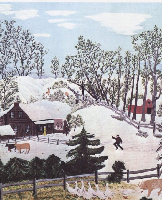 Grandma Moses “Early Springtime on the Farm” 1945 Vintage book page print