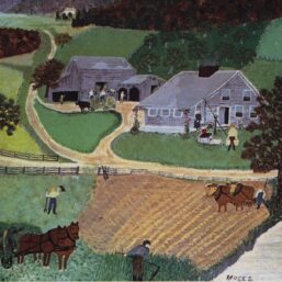 Grandma Moses Vintage print "Home of Hezekiah in 1800, No.4"