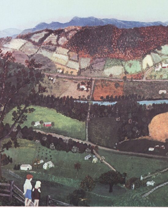 Grandma Moses Vintage art page print “Cambridge Valley” 1940