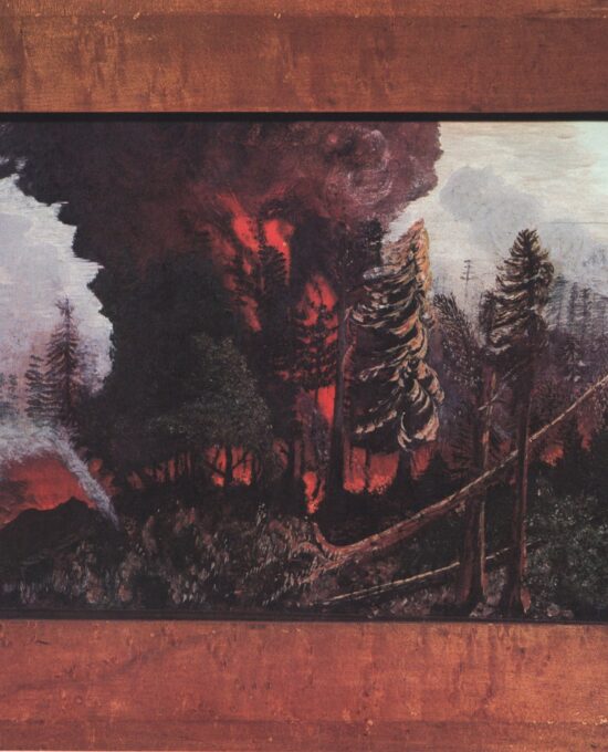 Grandma Moses Vintage book page print “A Fire in the Woods” c.1940