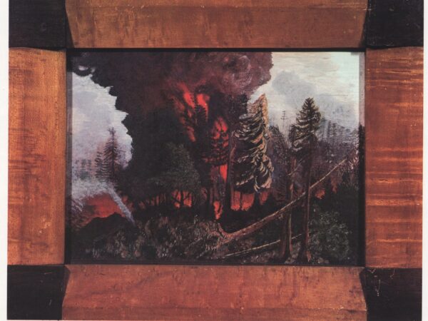 Grandma Moses Vintage book page print "A Fire in the Woods" c.1940 - Image 2
