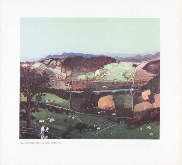 Grandma Moses Vintage art page print "Cambridge Valley" 1940 - Image 3