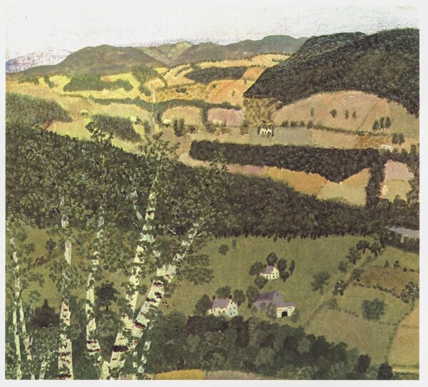 Grandma Moses "Black Horses" 1942 Vintage book page 13 x 12"