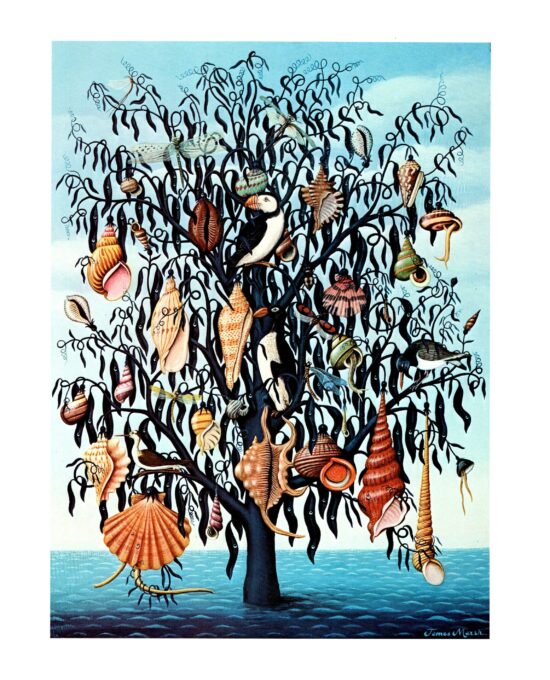 Vintage fantasy art book page James Marsh “Fruit Tree” 1975 FREE SHIPPING